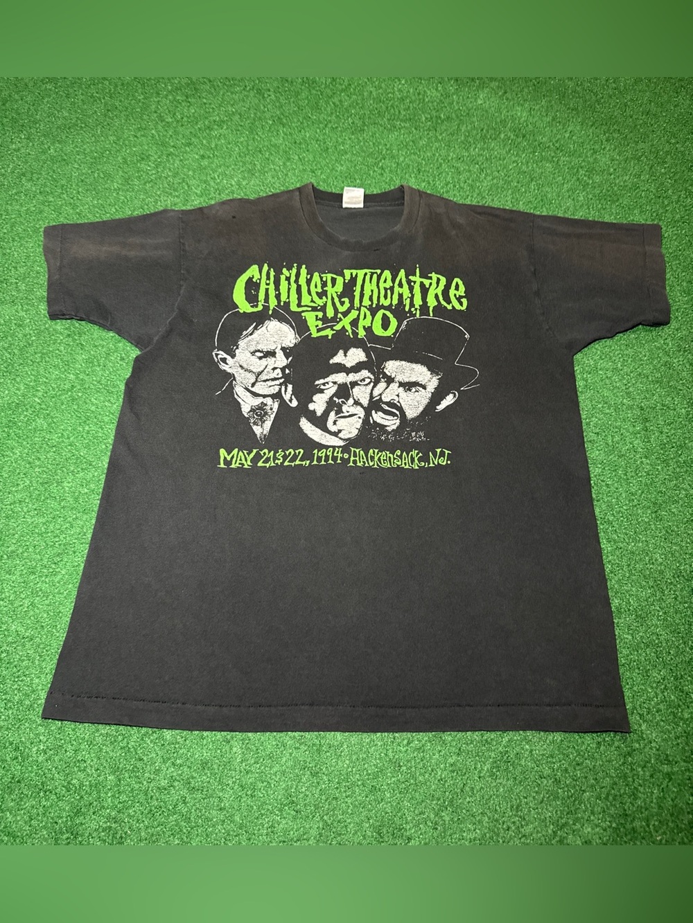 Chiller Theatre Horror T Shirt Vintage 90s Black Monster Movie XL Shirt RARE